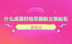 什么成語好給雙胞胎女孩起名