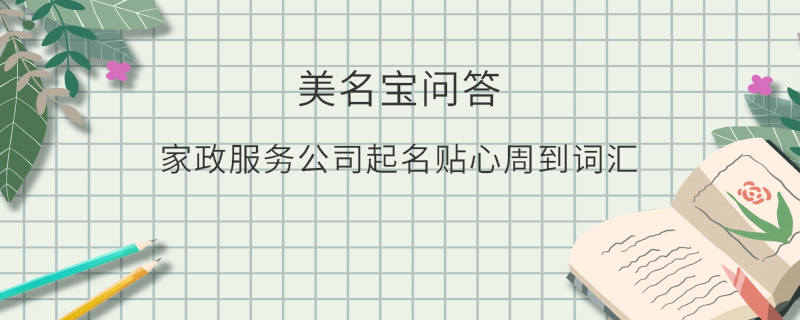 家政服務公司起名貼心周到詞匯