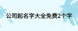 公司起名字大全免費(fèi)2個(gè)字