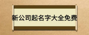 新公司起名字大全免費(fèi)