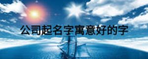 公司起名字寓意好的字