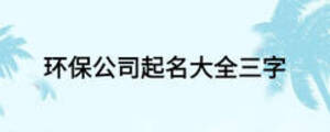 環(huán)保公司起名大全三字