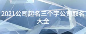 2021公司起名三個(gè)字公司取名大全