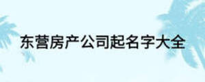 東營房產(chǎn)公司起名字大全