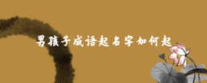 男孩子成語起名字如何起