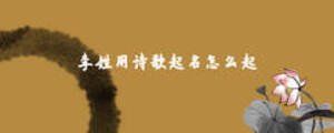 李姓用詩歌起名怎么起