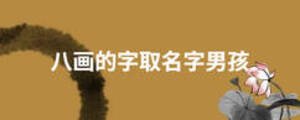 八畫的字取名字男孩