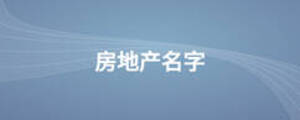 房地產(chǎn)名字