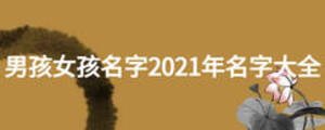 男孩女孩名字2021年名字大全