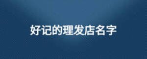 好記的理發店名字