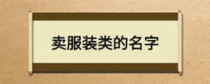 賣服裝類的名字