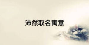 沛然取名寓意