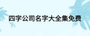 四字公司名字大全集免費