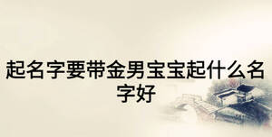 起名字要帶金男寶寶起什么名字好