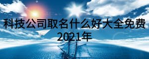 科技公司取名什么好大全免費2021年