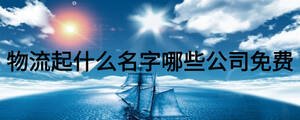 物流起什么名字哪些公司免費