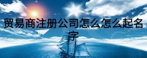 貿易商注冊公司怎么怎么起名字