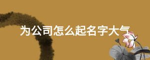 為公司怎么起名字大氣