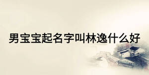 男寶寶起名字叫林逸什么好