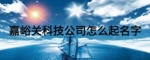 嘉峪關科技公司怎么起名字