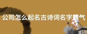 公司怎么起名古詩(shī)詞名字霸氣