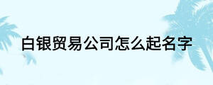 白銀貿易公司怎么起名字