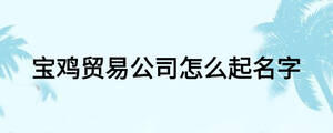 寶雞貿易公司怎么起名字