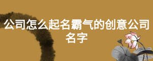 公司怎么起名霸氣的創(chuàng)意公司名字