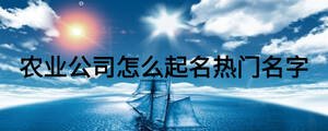 農業(yè)公司怎么起名熱門名字