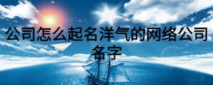 公司怎么起名洋氣的網絡公司名字