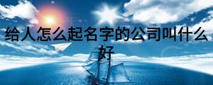 給人怎么起名字的公司叫什么好