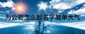 為公司怎么起名字簡(jiǎn)單大氣