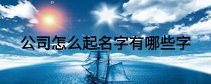 公司怎么起名字有哪些字