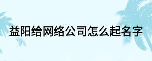 益陽給網絡公司怎么起名字