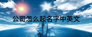 公司怎么起名字中英文