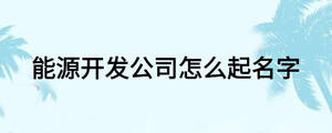 能源開發公司怎么起名字