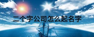 二個(gè)字公司怎么起名字