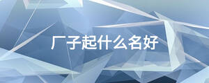 廠子起什么名好