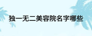 獨(dú)一無二美容院名字哪些