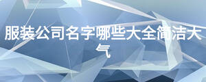 服裝公司名字哪些大全簡潔大氣