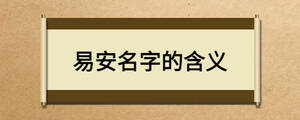 易安名字的含義