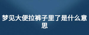 夢見大便拉褲子里了是什么意思