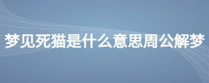 夢見死貓是什么意思周公解夢