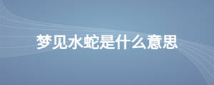 夢見水蛇是什么意思