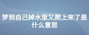 夢到自己掉水里又爬上來了是什么意思