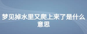 夢見掉水里又爬上來了是什么意思