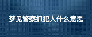 夢見警察抓犯人什么意思