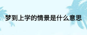 夢到上學(xué)的情景是什么意思