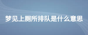 夢見上廁所排隊是什么意思
