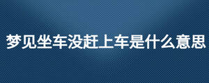 夢見坐車沒趕上車是什么意思